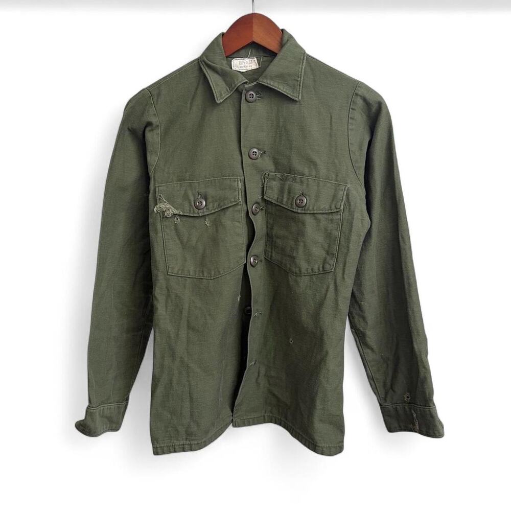 Vintage 70s OG-107 Military Button Up Shirt Men’s S Retro Grunge USA Punk